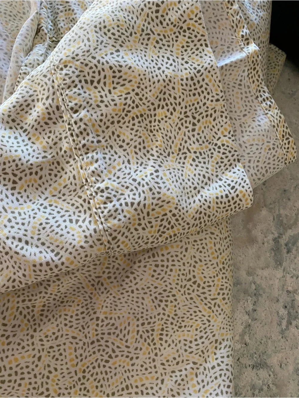 Thomas O'Brien Yellow Dotted abstract Printed Flat sheet